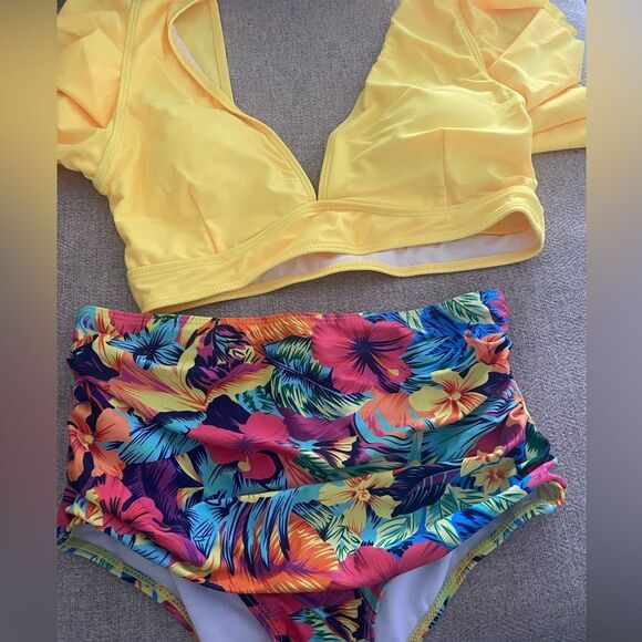 New Sporlike Rumba High Waisted Bikini Sz Large - Picture 3 of 5